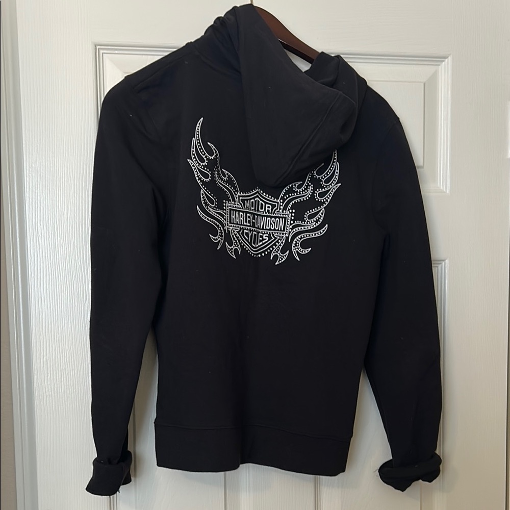 Harley-Davidson Black Hoodie with White Logo